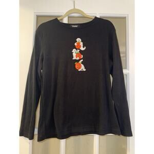 Designer Originals Black Ghost Halloween Shirt Long Sleeve Boo! Grandmacore LG